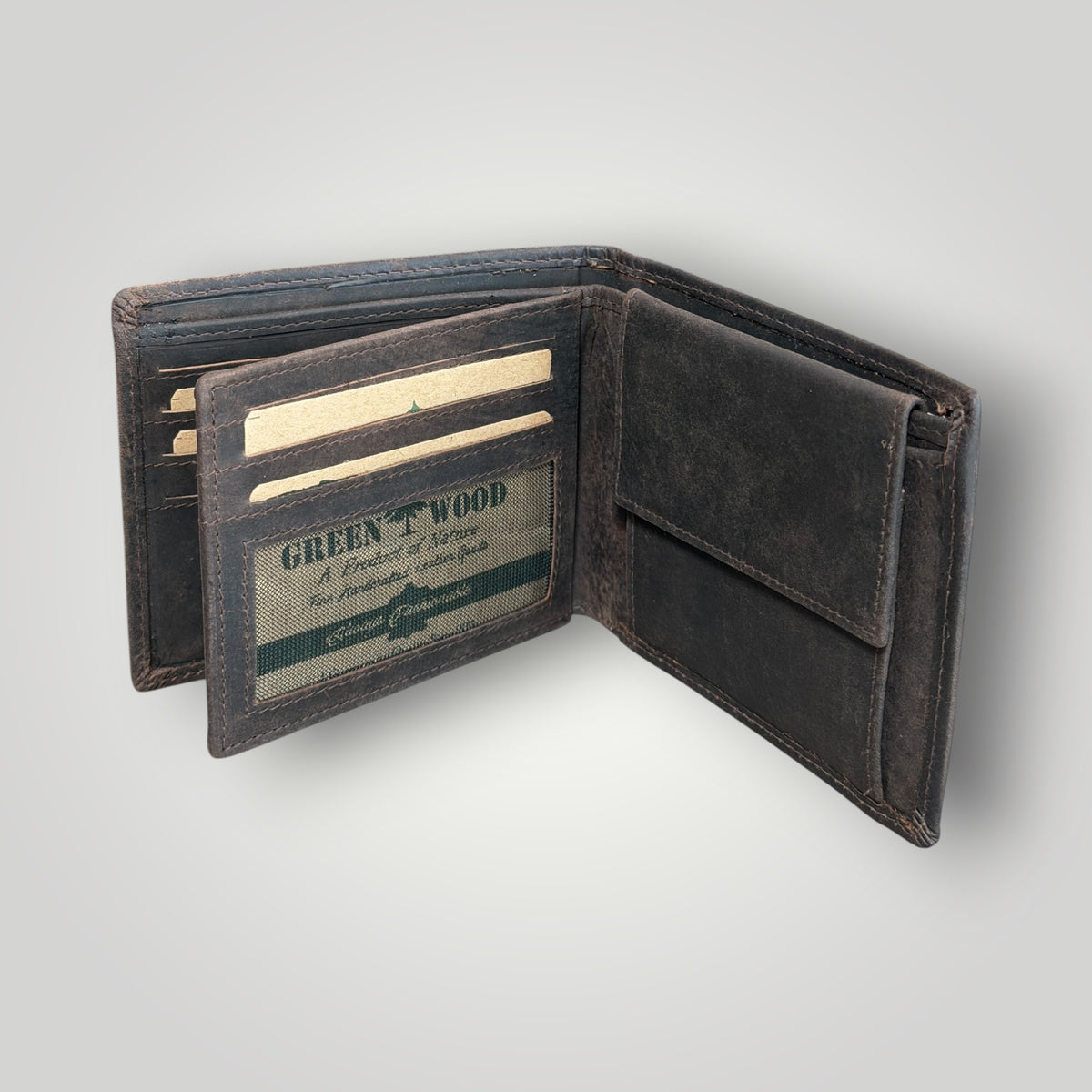 Мъжки кожен портфейл "Green Wood"
