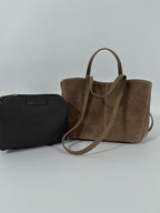 Дамска чанта от велур  тип Tote VONT Empoli